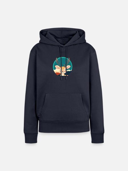Hirschgeweih Waldbewohner - Frauen Premium Bio Hoodie - Navy