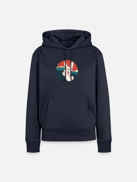Hasenzahn Hoppelhase - Frauen Premium Bio Hoodie - Navy
