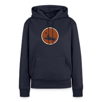 Kajakfahren Wildwasser Kanu - Frauen Premium Bio Hoodie - Navy - Vorne - Julia (174cm)