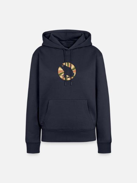 Frosch Amphibie Teich - Frauen Premium Bio Hoodie - Navy