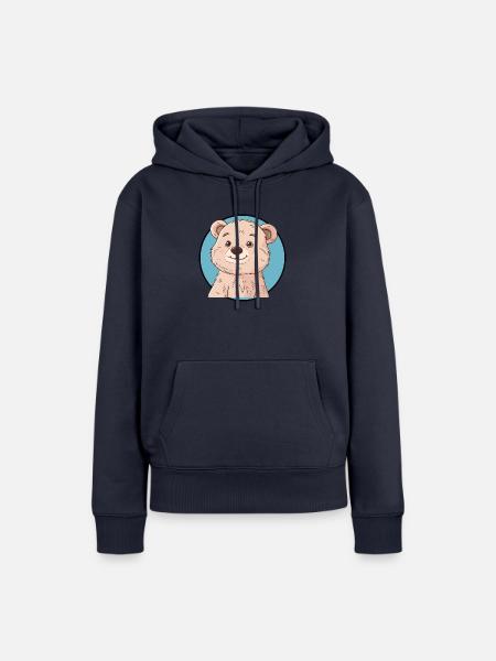 Baer Braunbär Waldbewohner - Frauen Premium Bio Hoodie - Navy
