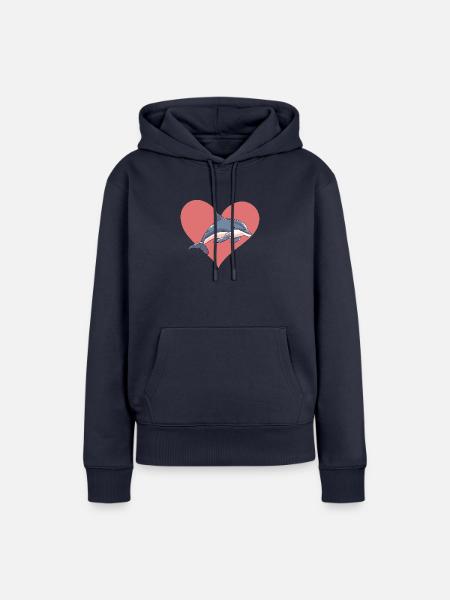 Delfin Meerestier Meerestiere - Frauen Premium Bio Hoodie - Navy