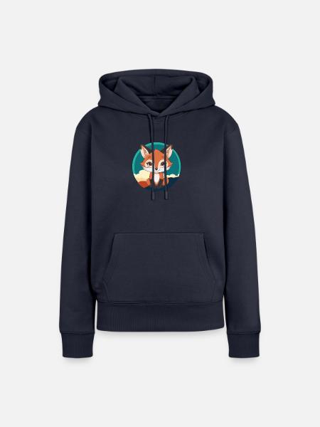 Fuchs Wald - Frauen Premium Bio Hoodie - Navy