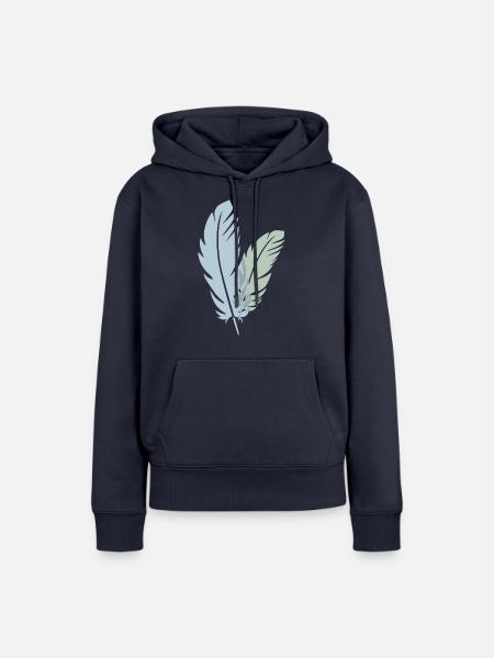 Zwei Federn - Frauen Premium Bio Hoodie - Navy