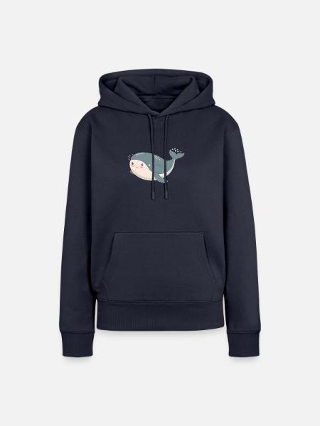 Meeresleben Flosse - Frauen Premium Bio Hoodie - Navy