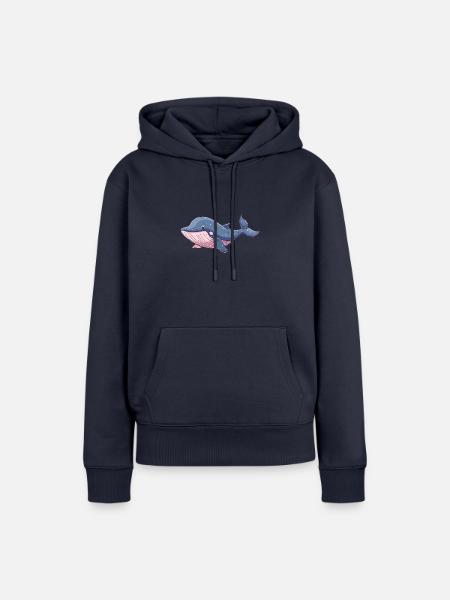 Wal Meeresleben - Frauen Premium Bio Hoodie - Navy