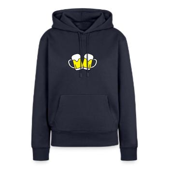 Bier, Bierkrug, - Frauen Premium Bio Hoodie - Navy - Vorne - Julia (174cm)