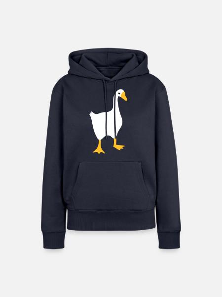 BARDZO wściekła biała gęś - Dame Premium hoodie, økologisk bomuld - navy