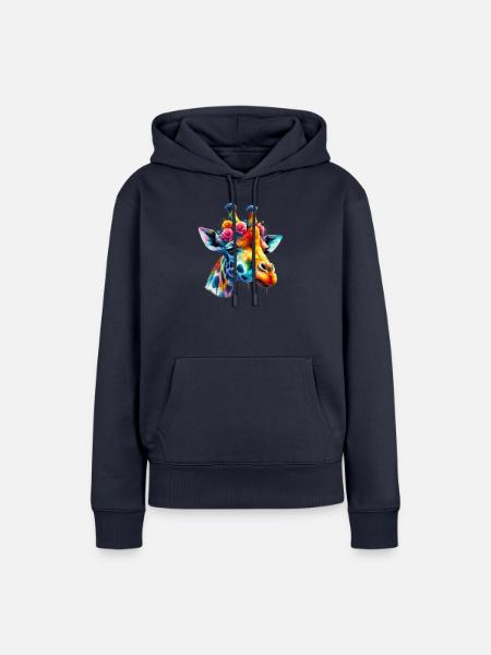 Giraffe - Frauen Premium Bio Hoodie - Navy