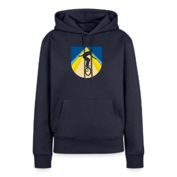 Artiste des pédales de monocycle - Sweat à capuche Premium bio Femme - bleu marine - Devant - Julia (174cm)