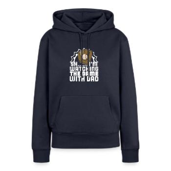 Handschuhe Ball Baseball Schläger USA Spruch - Frauen Premium Bio Hoodie - Navy - Vorne - Julia (174cm)