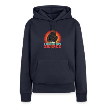 Subwoofer Analog Sound Tontechniker Spruch - Frauen Premium Bio Hoodie - Navy - Vorne - Julia (174cm)