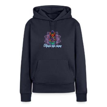 Hamsa Yoga Buddha Talisman Hindu Glück - Frauen Premium Bio Hoodie - Navy - Vorne - Julia (174cm)