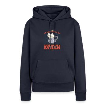 Ayran Becher Kebab Döner Imbiss Türkei National - Frauen Premium Bio Hoodie - Navy - Vorne - Julia (174cm)