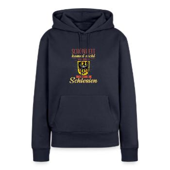 Oberschlesien Deutschland Provinz Region - Frauen Premium Bio Hoodie - Navy - Vorne - Julia (174cm)