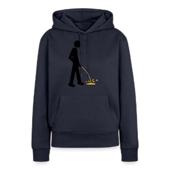 Pee - Sweat à capuche Premium bio Femme - bleu marine - Devant - Julia (174cm)