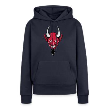 Mal du diable dangereux - Sweat à capuche Premium bio Femme - bleu marine - Devant - Julia (174cm)