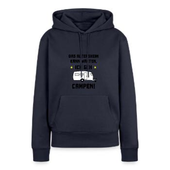 das altersheim kann warten - Frauen Premium Bio Hoodie - Navy - Vorne - Julia (174cm)