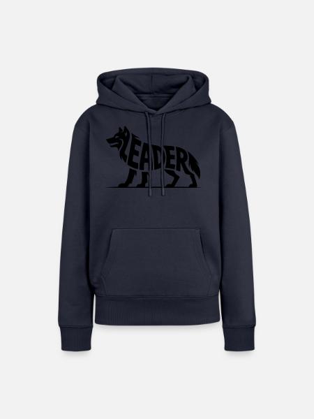 Anführer - Moivational Wolf Logo - Frauen Premium Bio Hoodie - Navy