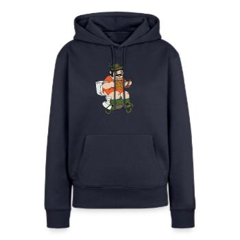 klo bier - Frauen Premium Bio Hoodie - Navy - Vorne - Julia (174cm)