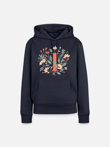 I typography floral - Frauen Premium Bio Hoodie - Navy
