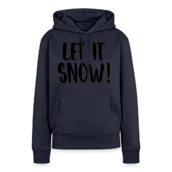 Laissez la neige - Sweat à capuche Premium bio Femme - bleu marine - Devant - Julia (174cm)