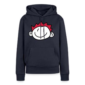visage tête enfant peint gribouillage bande dessin animé june - Sweat à capuche Premium bio Femme - bleu marine - Devant - Julia (174cm)