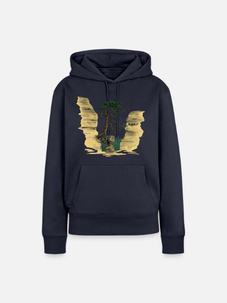 Elbsandsteingebirge - Frauen Premium Bio Hoodie - Navy