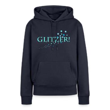 Glitzer! - Frauen Premium Bio Hoodie - Navy - Vorne - Julia (174cm)