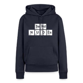 ringard envoyer des nus - Sweat à capuche Premium bio Femme - bleu marine - Devant - Julia (174cm)