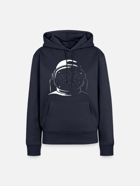 Astronaut im All - Frauen Premium Bio Hoodie - Navy
