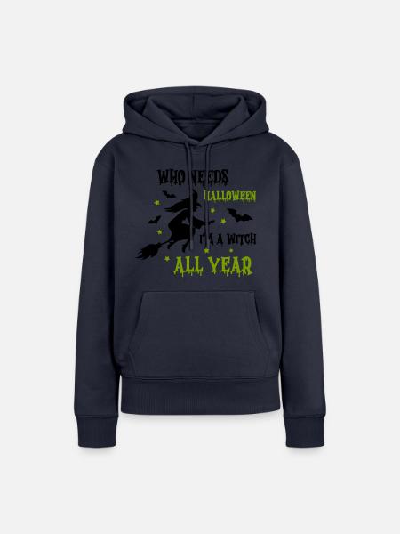 witch all year - Frauen Premium Bio Hoodie - Navy