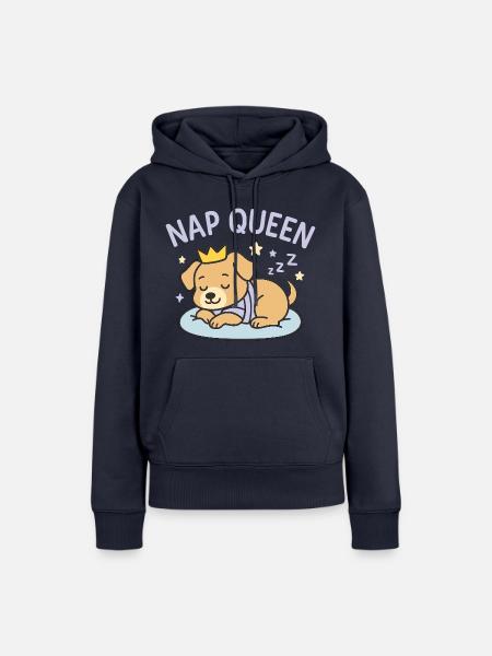 Queen of napping - Frauen Premium Bio Hoodie - Navy