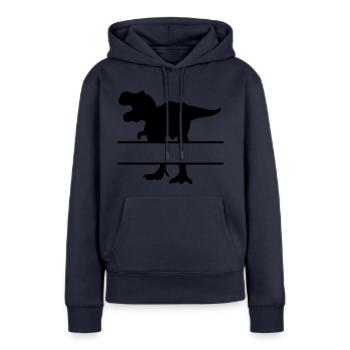 Dinosaure - propre texte, nom propre, T Rex - Sweat à capuche Premium bio Femme - bleu marine - Devant - Julia (174cm)