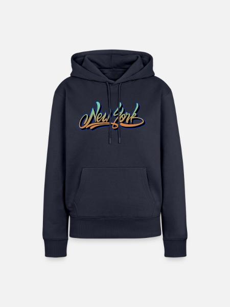 new york - Frauen Premium Bio Hoodie - Navy