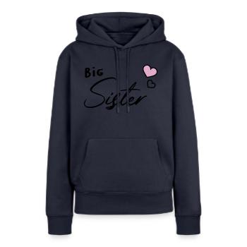Big sister siblings heart - Women’s Premium Organic Hoodie - navy - Front - Julia (174cm)