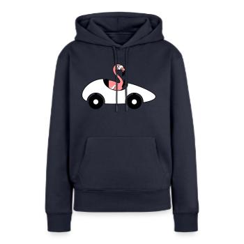 voiture conduite de la pelouse voiture de sport permis de conduire flaming - Sweat à capuche Premium bio Femme - bleu marine - Devant - Julia (174cm)