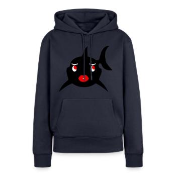 Lady Hai2 - Frauen Premium Bio Hoodie - Navy - Vorne - Julia (174cm)
