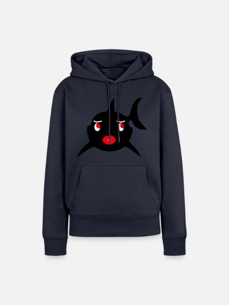 Lady Hai2 - Frauen Premium Bio Hoodie - Navy