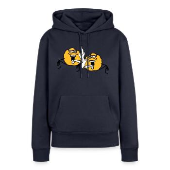 Kiffen kiffer stoned h - Sweat à capuche Premium bio Femme - bleu marine - Devant - Julia (174cm)