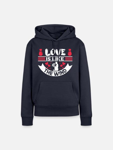 LIEBE IST WIE DER WIND - Frauen Premium Bio Hoodie - Navy