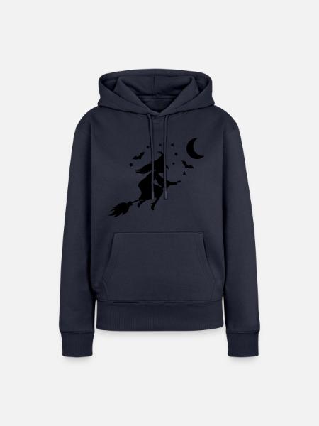 hexe silhouette - Frauen Premium Bio Hoodie - Navy