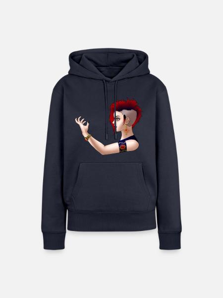 Gothic Punk Mädchen - Frauen Premium Bio Hoodie - Navy