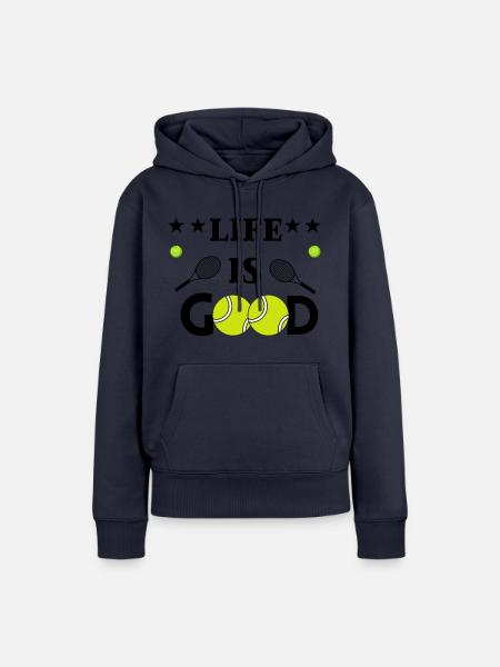 DAS LEBEN IST GUT - Frauen Premium Bio Hoodie - Navy