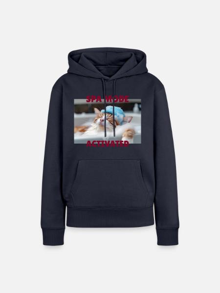Spa-Modus Katze - Frauen Premium Bio Hoodie - Navy