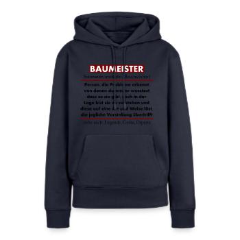 Baumeister - Frauen Premium Bio Hoodie - Navy - Vorne - Julia (174cm)