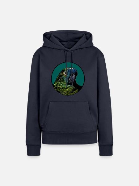 Papageienporträt - Frauen Premium Bio Hoodie - Navy