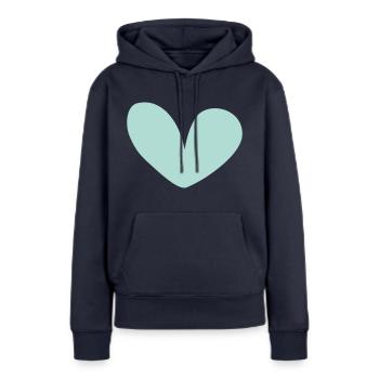 Je suis écolier - Sweat à capuche Premium bio Femme - bleu marine - Devant - Julia (174cm)