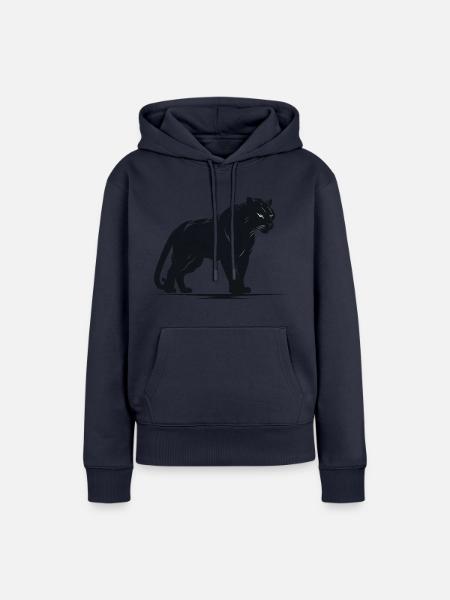 Majestätischer Black Panther - Frauen Premium Bio Hoodie - Navy