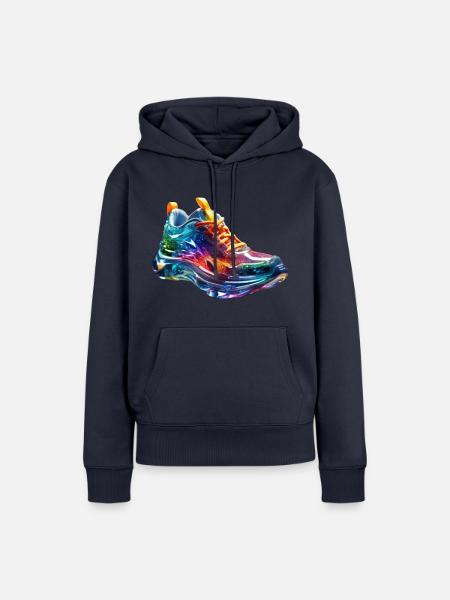 Schuh bunt - Frauen Premium Bio Hoodie - Navy